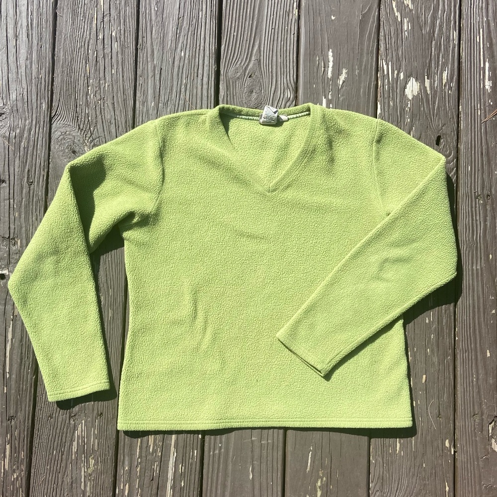vintage L.L.Bean soft green fleece shirt | woman's S-reg